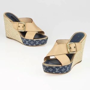 ❤️💲Louis Vuitton Denim/Vachetta Espadrilles❤️💲 👠